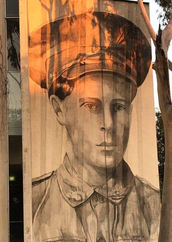 The mural of Private Daniel Cooper acknowledges the contribution of local Aboriginal people in military service for the nation.